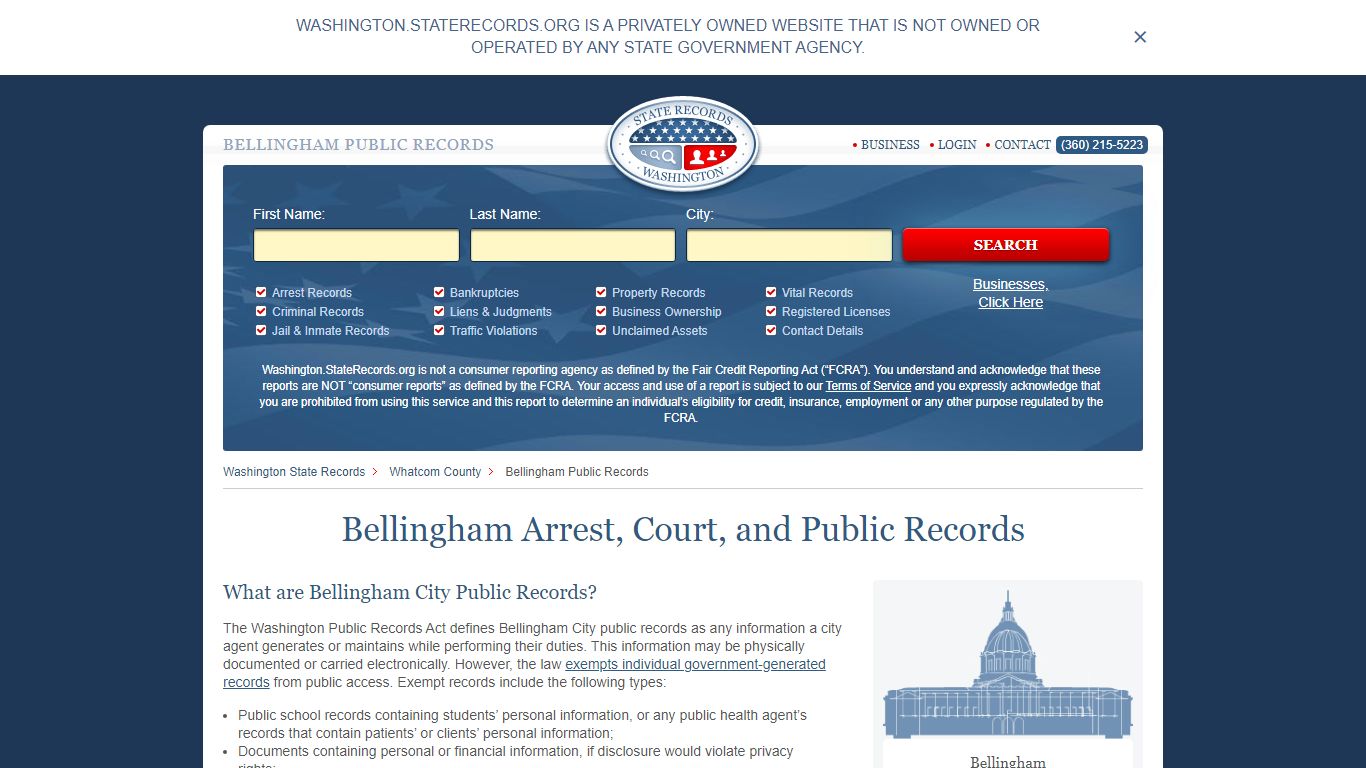 Bellingham Arrest and Public Records - StateRecords.org