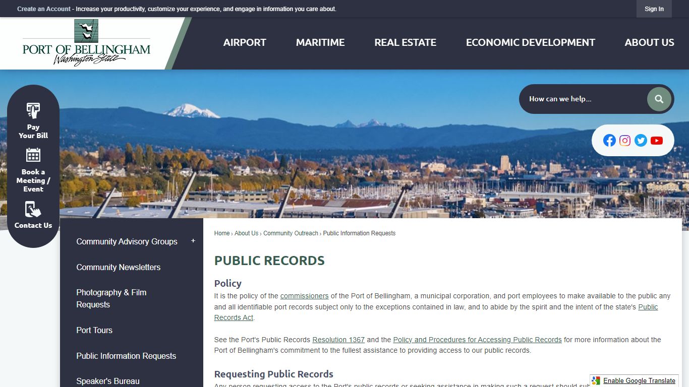 Public Records | Port of Bellingham, WA - Official Website